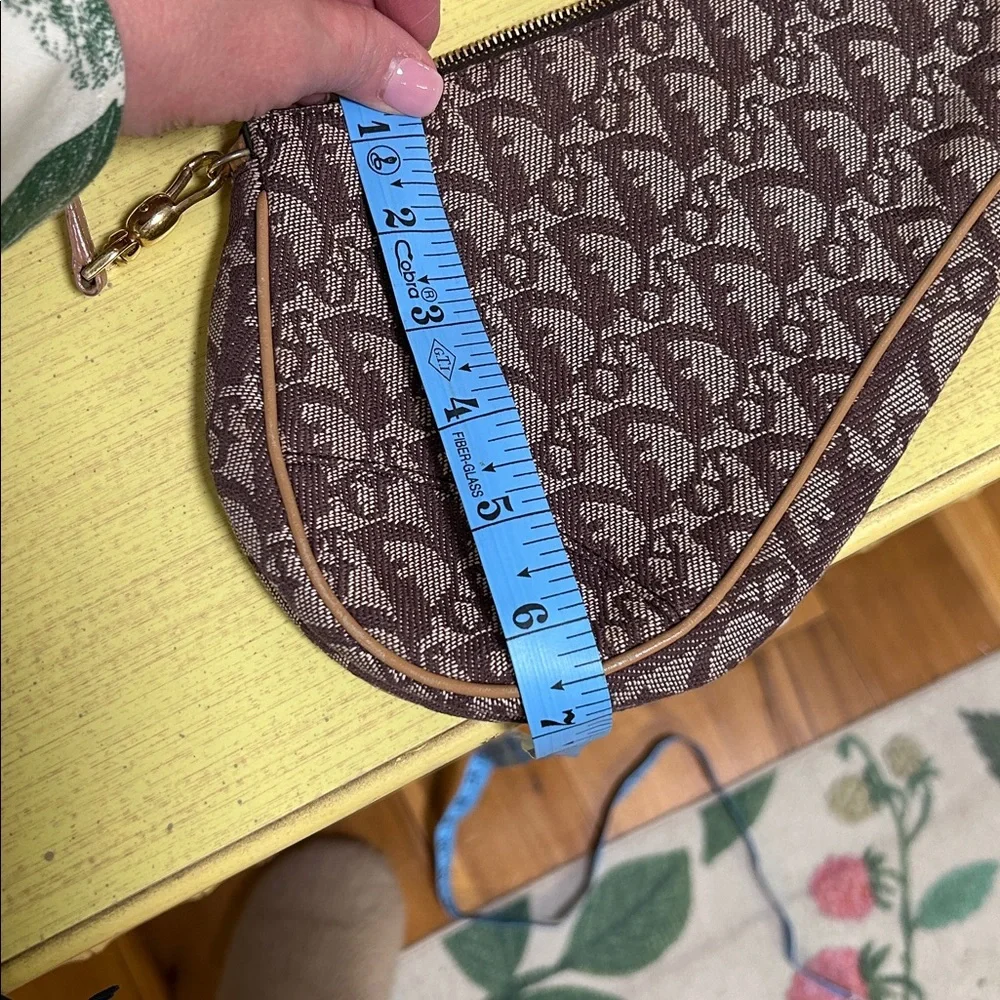 Vintage Like New Christian Dior Trotter Brown and Tan Saddle Bag